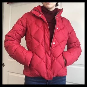 Eddie Bauer premium goose down red puffer coat